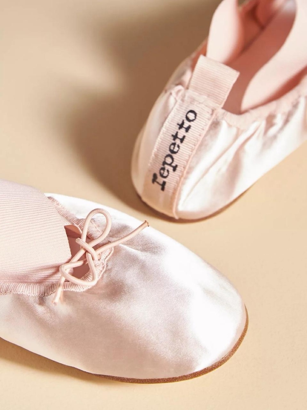Repetto Pale Pink Satin Ballet Flats